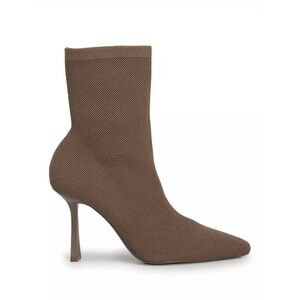 Zara Brown Knit Sock Ankle Boots Pointed Toe Flared Heel 2134/210/107‎ Size 38